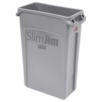 Контейнер для мусора Rubbermaid SlimJim 87л, серый, с системой вентиляции, FG354060GRAY