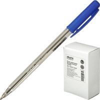 Шариковая ручка автоматическая Attache Economy Spinner синяя, 0.5мм, прозрачный корпус