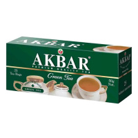 Чай Akbar, зеленый, 25 пакетиков