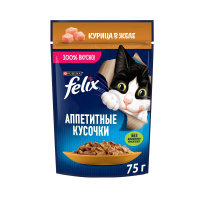 Влажный корм для кошек Felix Аппетитные кусочки Курица, 75г