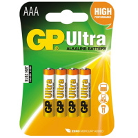 Батарейка Gp Ultra Alkaline AAA LR03, 1.5В, алкалиновая, 4шт/уп