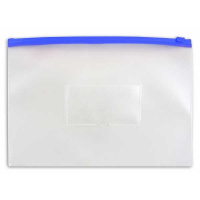 Пластиковая папка на молнии Бюрократ синяя, А4, 150мкм, BPM4ABLUE