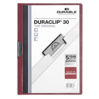 Пластиковая папка с клипом Durable Duraclip темно-красная, А4, до 60 листов, 2209-31