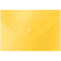Пластиковая папка на кнопке Officespace желтая, А7, 150мкм