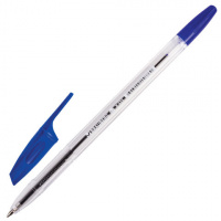 Шариковая ручка Brauberg X-333 синяя, 0.7мм, прозрачный корпус