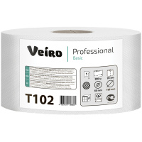 Туалетная бумага Veiro Professional Basic T102, в рулоне, 200м, 1 слой, белая, 12 рулонов