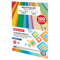 Цветная бумага для принтера Brauberg Multicolor 10 цветов, А4, 100 листов, 80 г/м2