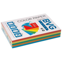 Цветная бумага для принтера Bvg медиум 5 цветов, А4, 500 листов, 80г/м2