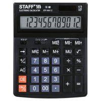 Калькулятор настольный Staff STF-444-12 черный, 12 разрядов