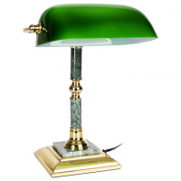 Светильник настольный Galant 231197 зеленый мрамор с золотом, на подставке, накаливания/энергосберег