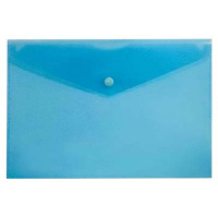 Пластиковая папка на кнопке Бюрократ синяя, 250х130мм, PK805ABLU