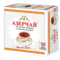 Чай Азерчай С бергамотом, черный, 100 пакетиков