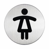 Дверная табличка Durable Туалет женский, d=83мм, матированная сталь, 4904-23