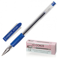 Ручка гелевая Союз Comfort синяя, 0.7мм, прозрачный корпус