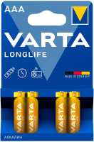 Батарейка Varta Longlife Alkaline AAA LR03, 4шт/уп