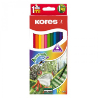 Набор акварельных карандашей Kores 12 цветов, трехгранные, с точилкой, 93812