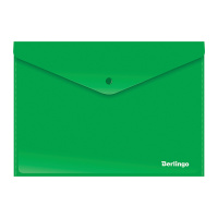 Пластиковая папка на кнопке Berlingo А4, зеленая, 180мкм