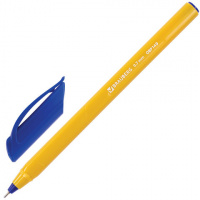 Шариковая ручка Brauberg Extra Glide Orange синяя, 0.7мм, прозрачный корпус
