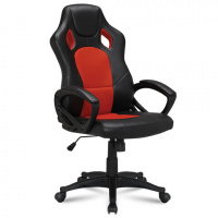 Кресло геймера Brabix Rider EX-544 экокожа-ткань, черная-красная, крестовина пластик