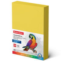 Цветная бумага для принтера Brauberg интенсив желтая, А4, 500 листов, 80 г/м2