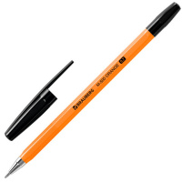 Ручка шариковая Brauberg M-500 Orange черная, 0.7мм