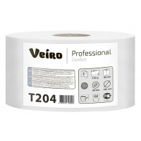 Туалетная бумага Veiro Professional Comfort T204, в рулоне, 170м, 2 слоя, белая, 12 рулонов