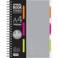 Блокнот Attache Spiral Book серый, А4, 140 листов, в клетку, на спирали