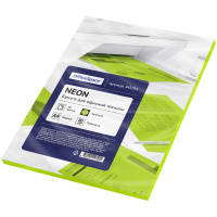 Цветная бумага для принтера Officespace Neon зеленая, А4, 50 листов, 80г/м2