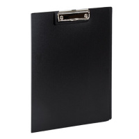 Папка-планшет с зажимом Staff черная, А4, с крышкой