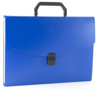 Папка-портфель 6 отд., А4, пластик 0.70мм, синяя
