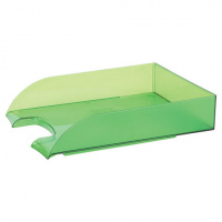 Лоток горизонтальный для бумаг Brauberg Office style А4, зеленый тонированный