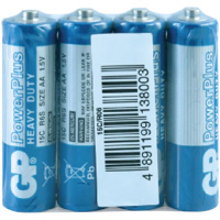 Батарейка Gp АА R06, 1.5В, солевая, 4шт/уп
