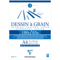 Скетчбук 30л., А4 Clairefontaine 'Dessin a grain', на склейке, 180г/м2, мелкозернистая