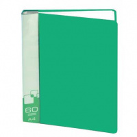 Папка файловая Бюрократ BPV60 зеленая, А4, на 60 файлов, BPV60GRN