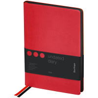 Ежедневник недатированный Berlingo Fuze красный, А5, 136 листов, кожзам