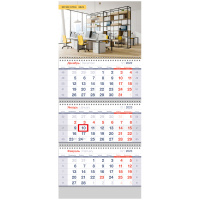 Календарь квартальный Officespace Standard Office style, 3 блока, 3 гребня, с бегунком, 2023