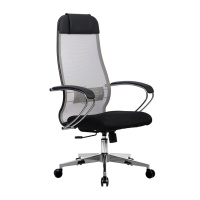Кресло офисное Метта Комплект 18 ткань-сетка, темно-серый, крестовина хром