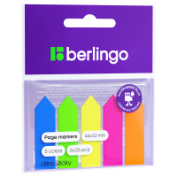 Флажки-закладки пластиковые Berlingo 'Ultra Sticky', 12*44мм, стрелки, 25л*5 неоновых цветов