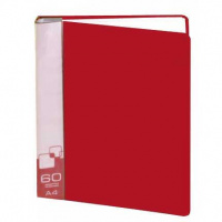 Папка файловая Бюрократ BPV60 красная, А4, на 60 файлов, BPV60RED