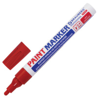 Маркер-краска Brauberg Paint Marker красный, 4мм, нитро-основа, алюминиевый корпус