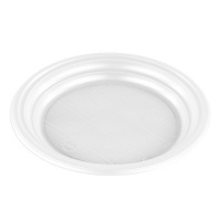 Тарелка одноразовая Стиролпласт белая, d=16.5см, 100шт/уп