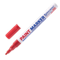 Маркер-краска Brauberg Paint Marker красный, 2мм, нитро-основа, алюминиевый корпус