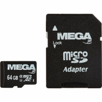 Карта памяти Promega Jet microSDHC, 64Gb, 10/90 мб/с, с адаптером SD