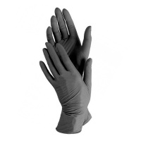Перчатки нитровиниловые Wally Plastic текстурированные М, черные, 50 пар
