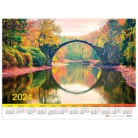 Календарь настенный Hatber Прогулка в парке, 60х45см, 2024
