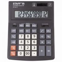 Калькулятор настольный Staff STF-333 черно-серый, 12 разрядов