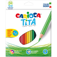 Карандаши цветные пластиковые Carioca 'Tita', 24цв., заточен., картон, европодвес