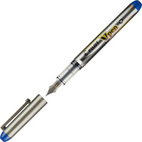 Перьевая ручка Pilot SVP-4M V-Pen синяя, серый корпус, 0.58мм, одноразовая