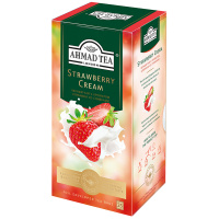 Чай Ahmad Strawberry Cream, черный, с ароматом клубники, 25 пакетиков