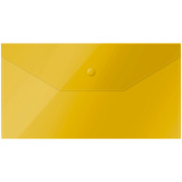 Пластиковая папка на кнопке Officespace желтая, C6, 150мкм